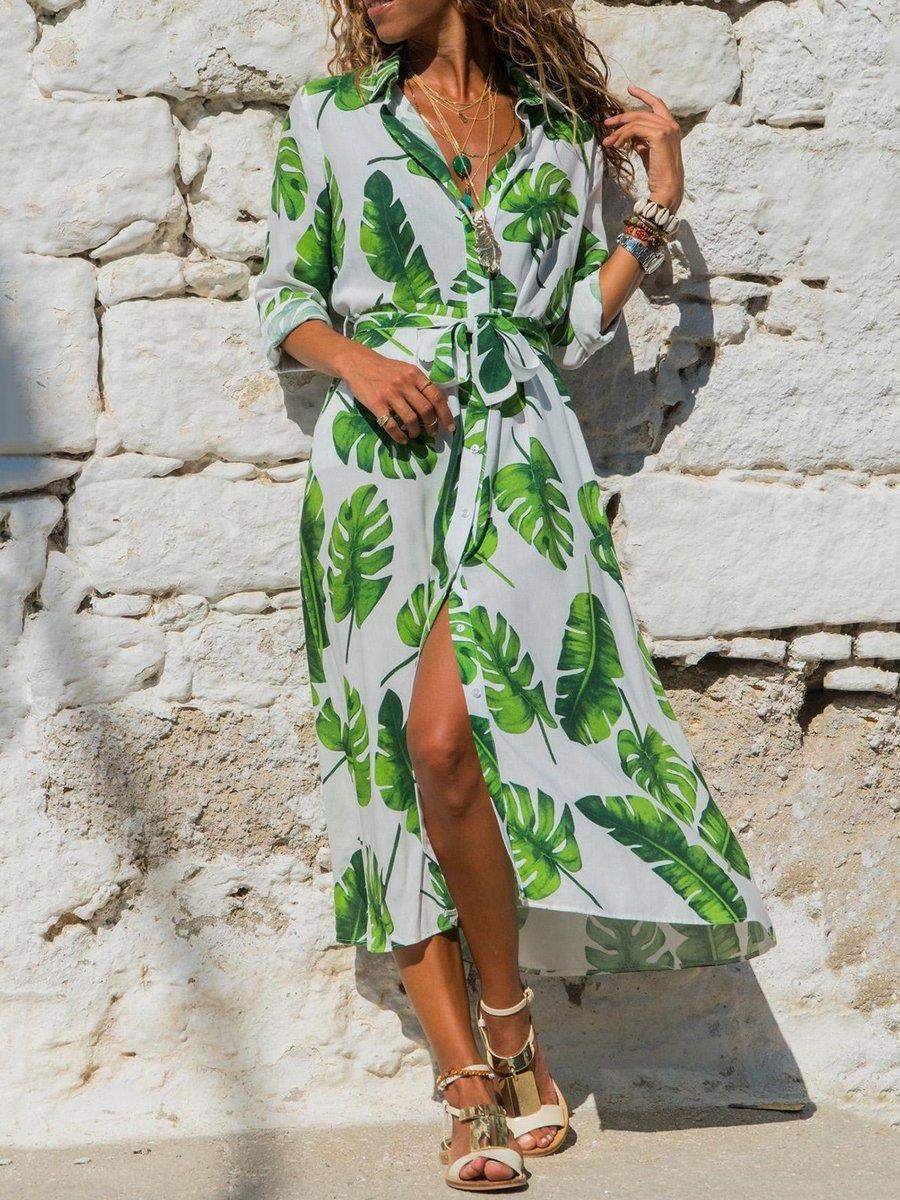 robe longue boheme elegante a imprime fleuri